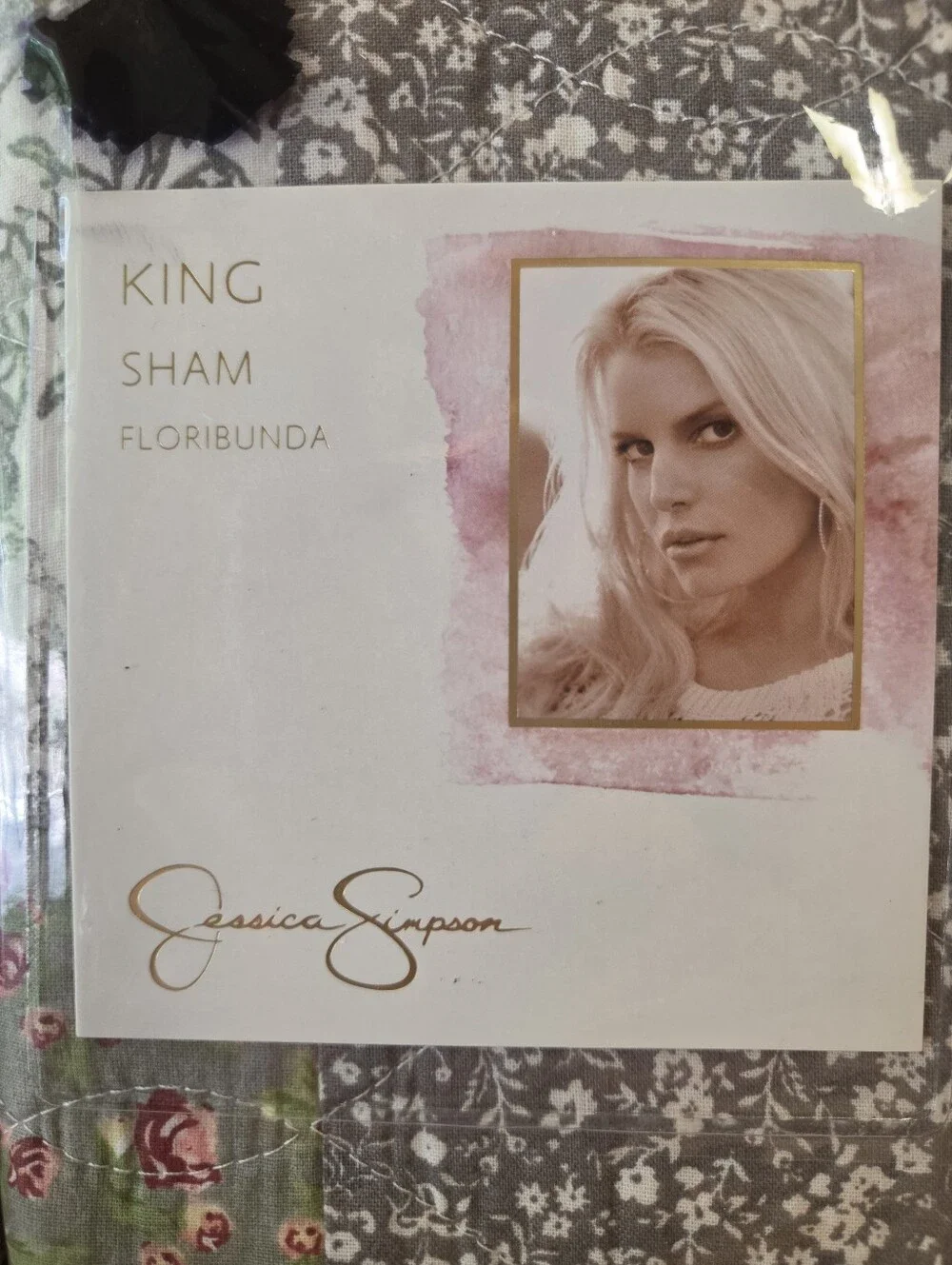 Jessica Simpson Floribunda King Shams Set 2 Floral Patchwork Cotton NIP